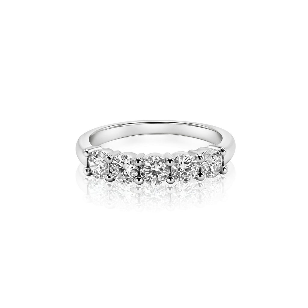 Solid Gold Lab-Created Diamond 5 Stone Anniversary Ring (9DCCD7)