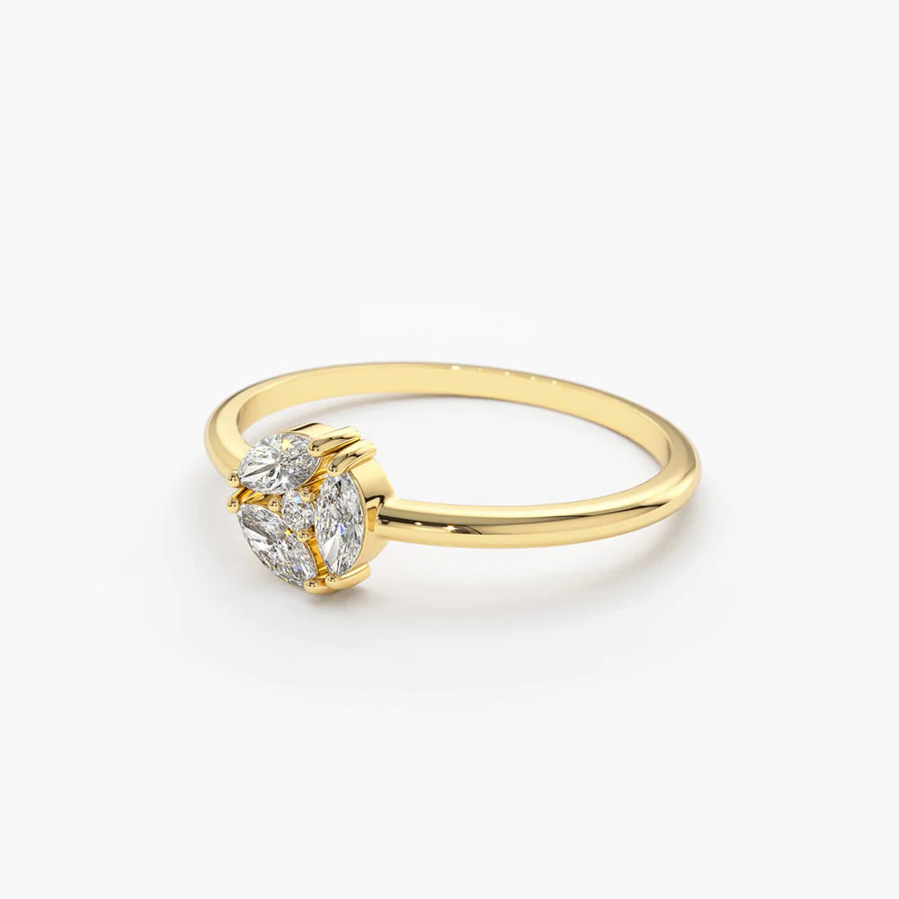 Marquise Moissanite Cluster Ring, photo 4