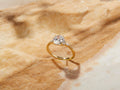 Solid Gold Round Cut 2 ct Lab Grown Diamond Engagement Ring