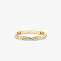 Solid Gold Twisted Diamond Ring (B764BD)