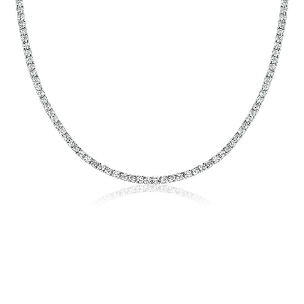 Solid Gold 8 CT Lab Grown Diamond Tennis Necklace