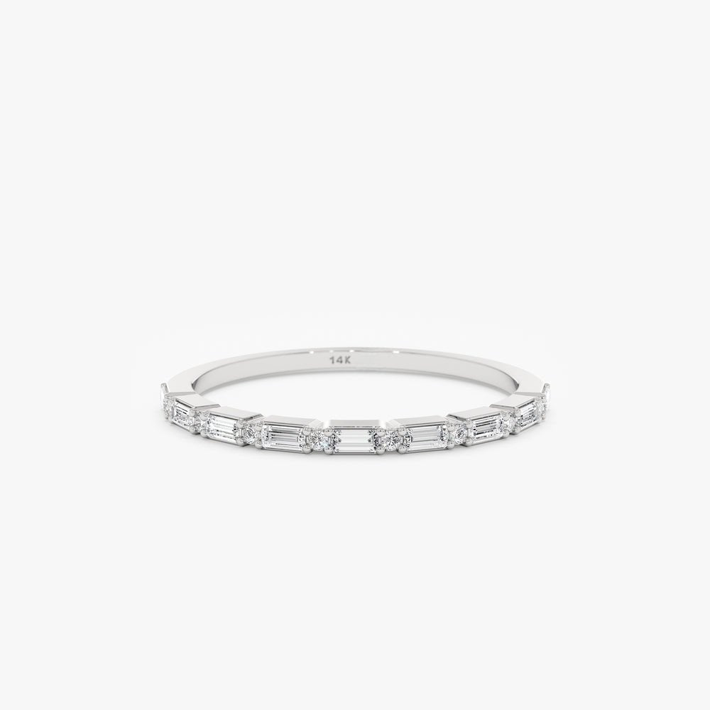 Solid Gold Diamond Dot Dash Half Eternity Ring