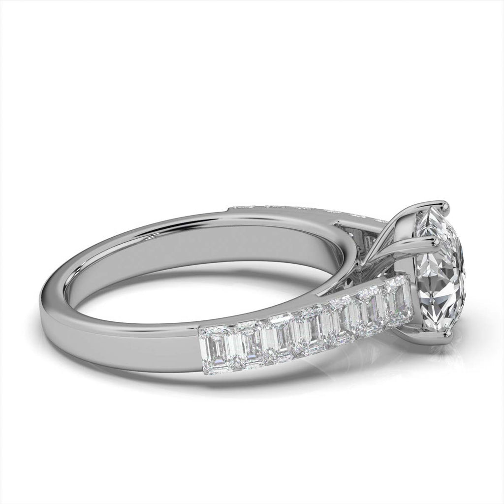 18K Solid Gold 2 CT Round Shape Lab-Grown Diamond Engagement Ring