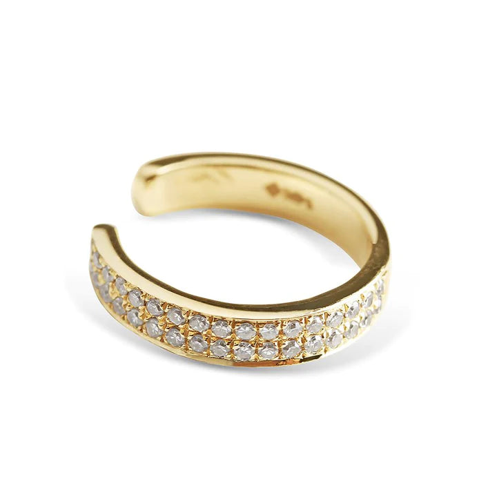 Solid Gold Riley Ear Cuff With Diamonds