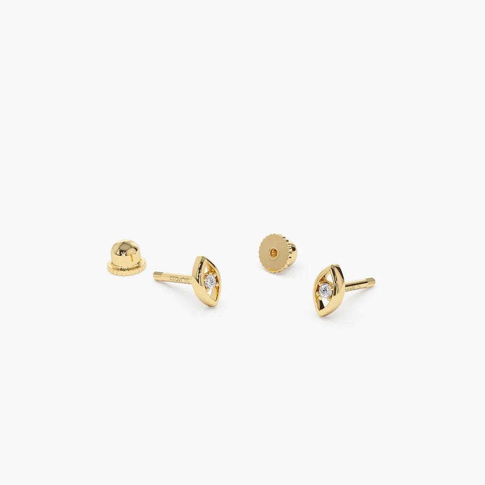 Solid Gold Diamond Evil Eye Helix Piercing