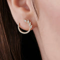 Solid Gold Marquise Looking Round Diamond Cluster Studs