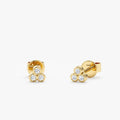 Solid Gold Triple Bezel Diamond Studs