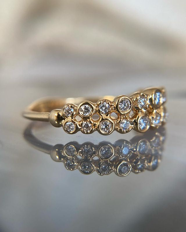 Solid Gold Two Stack Diamond Band