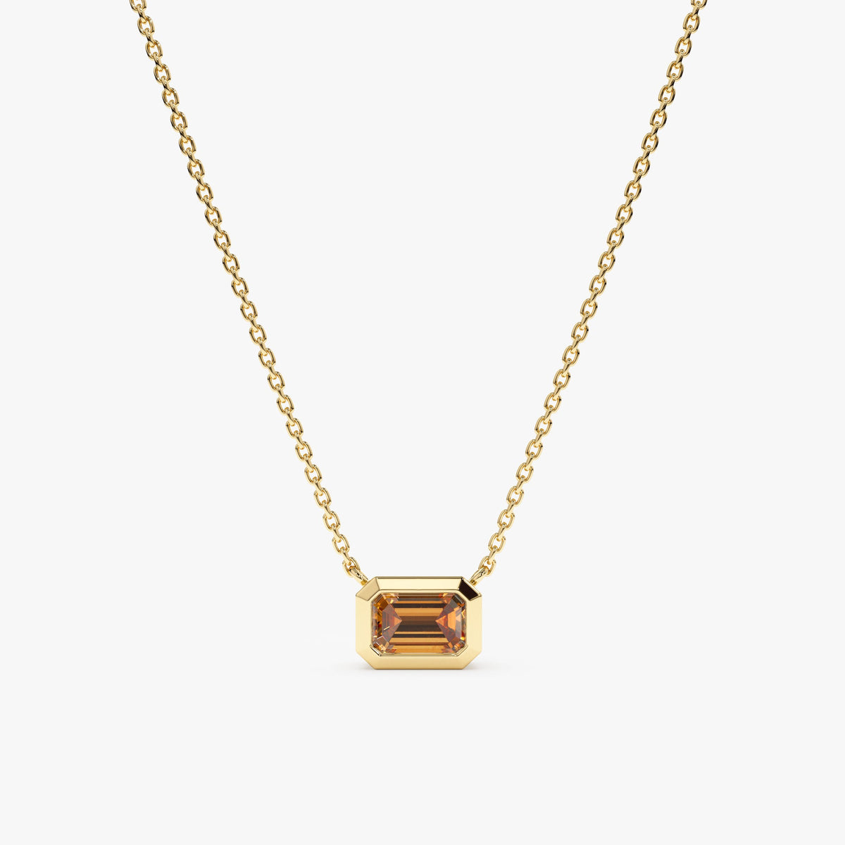 Solid Gold Citrine Necklace (79A4B3)