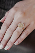 Halo Ring - The Marsielle 1.06 ct Pear Champagne Moissanite Diamond Double