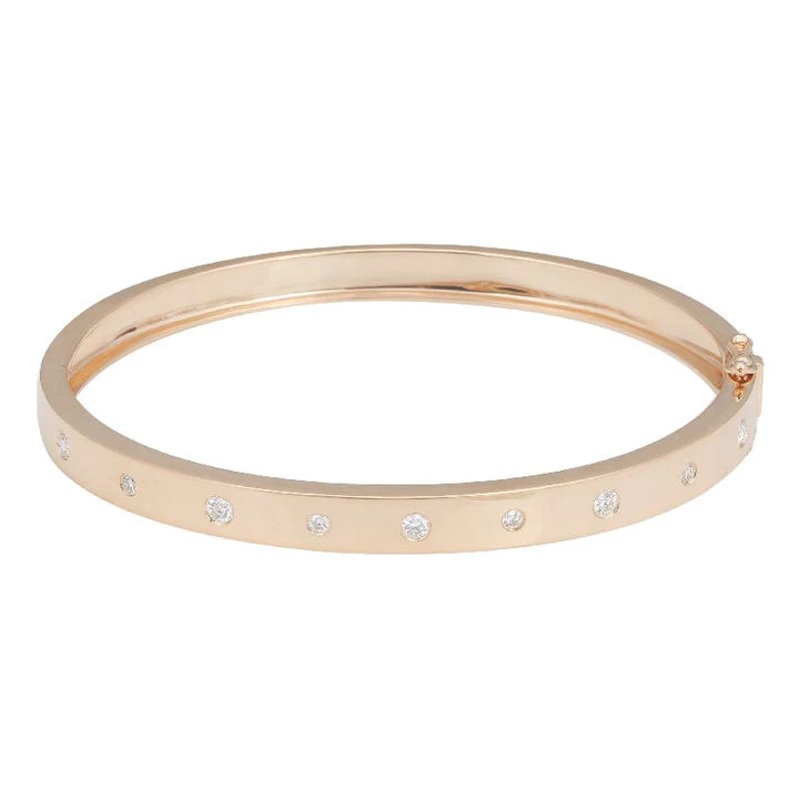 Solid Gold Classic Diamond Bangle (9C9750)
