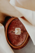 Solid Gold The Camille 1.01 ct Cushion Champagne Diamond Halo Ring