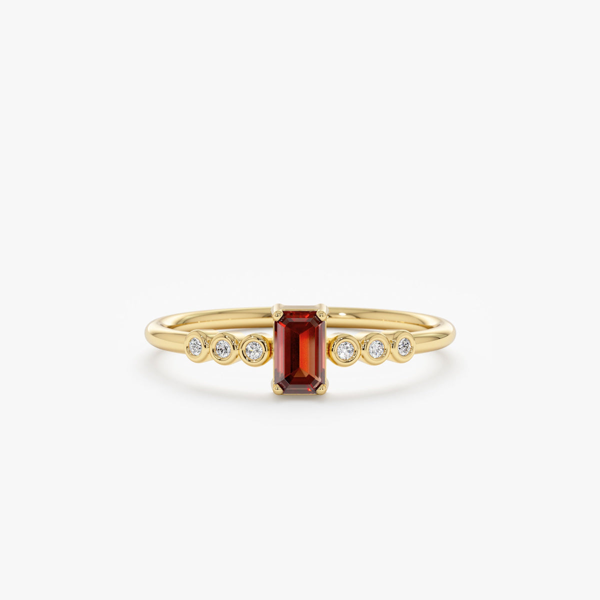 Solid Gold Garnet and Diamond Engagement Ring (2FF2D9)