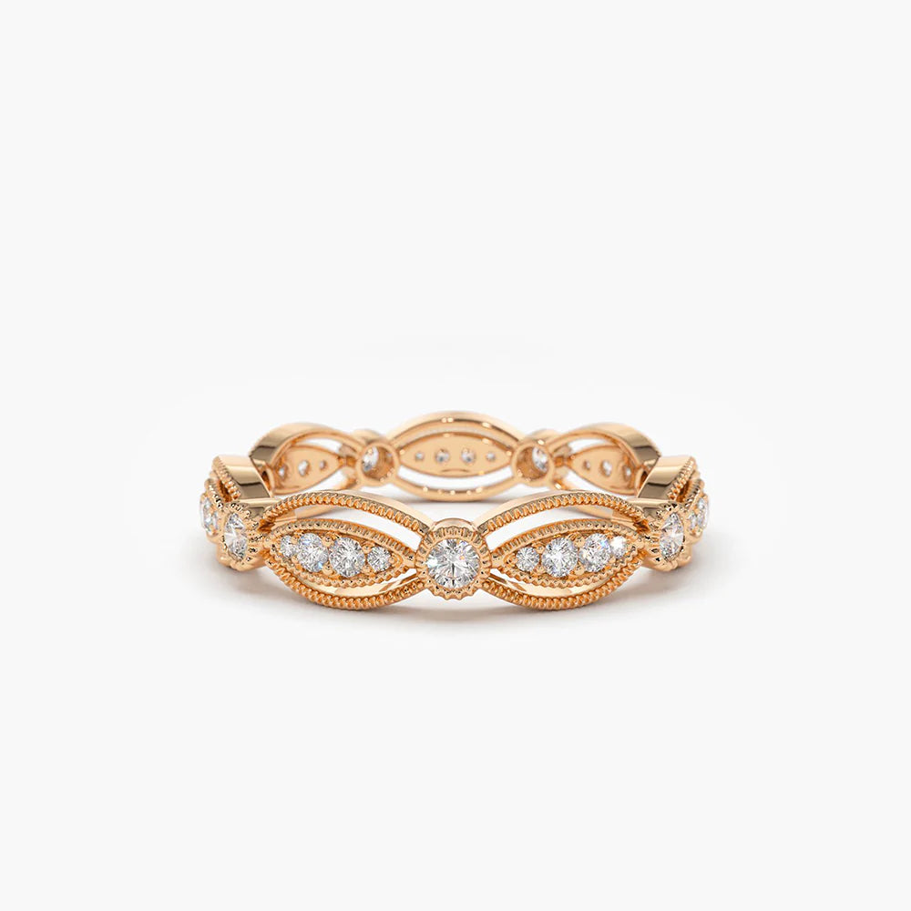 Vintage Art Deco Moissanite Eternity Wedding Ring, photo 3