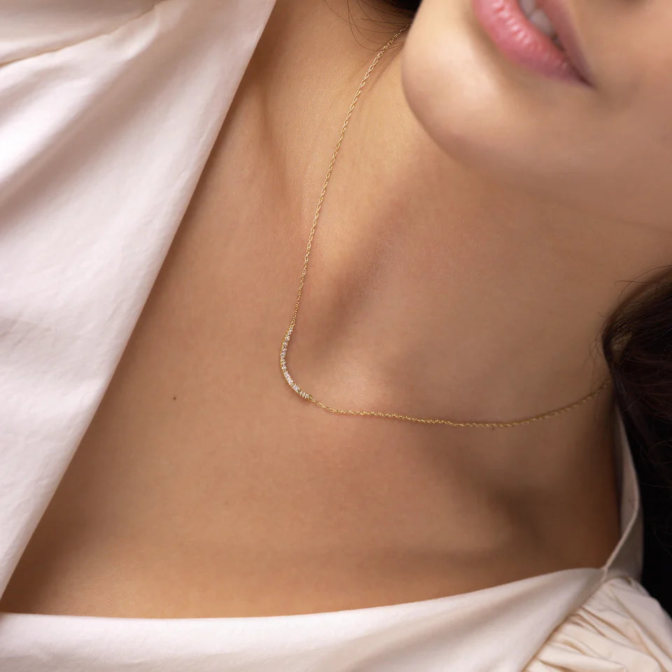Solid Gold Morse Code Necklace