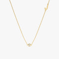 Solid Gold Solitaire Initial & Diamond Necklace