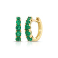 Solid Gold Graduated Emerald Huggies