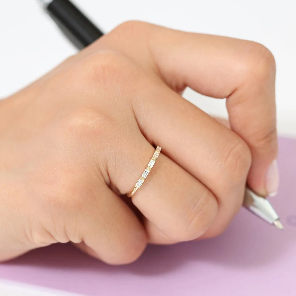 Baguette Moissanite Wedding Ring, photo 5