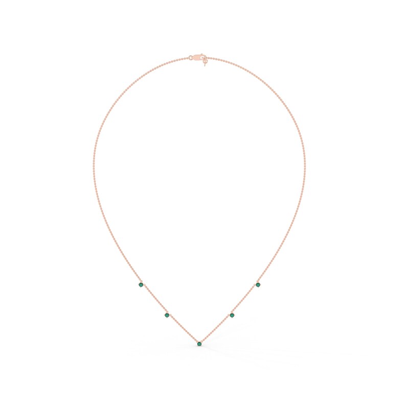 Solid Gold prong set Emerald Choker