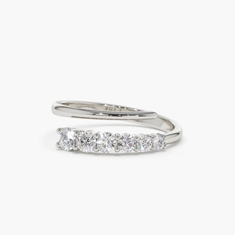 Solid Gold Unique Crossover Diamond Statement Ring for women
