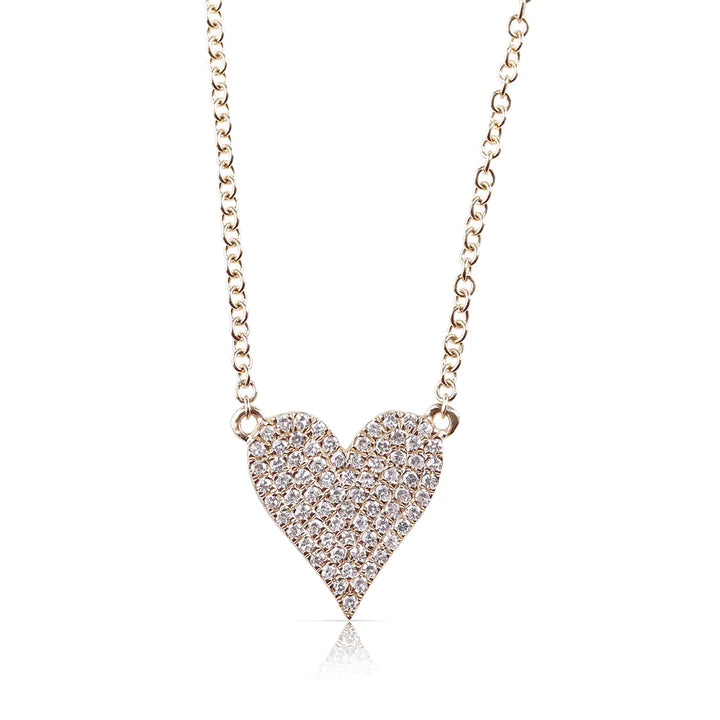 Solid Gold Reversible White Diamond And Red Ruby Heart Necklace