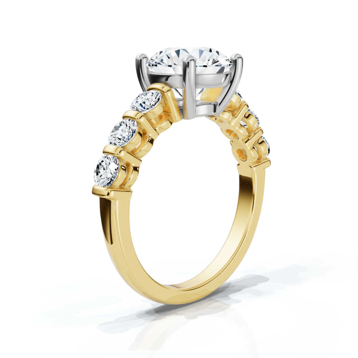 Solid Gold 2.1Ct Lab Grown Diamond Engagement Ring (3EE981)