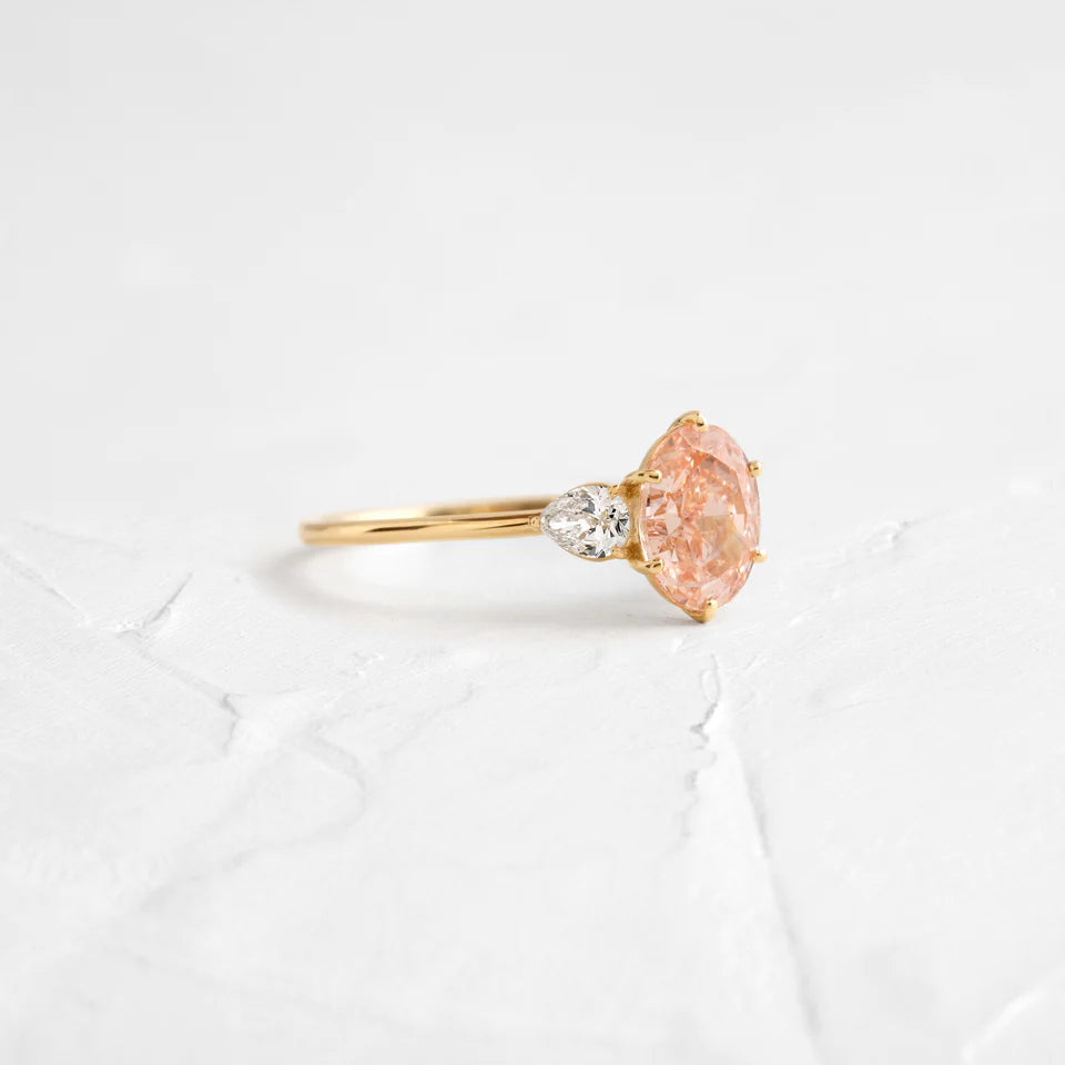 Solid Gold 1.25ct. Pink Lab-grown Diamond Ring