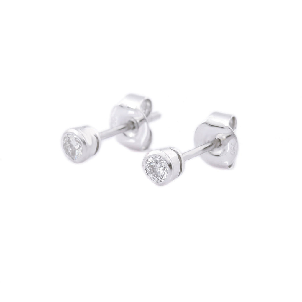Solid Gold Tiny Diamond Studs (A02B4C)