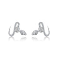 Solid Gold Diamond Snake Flat Back Earring