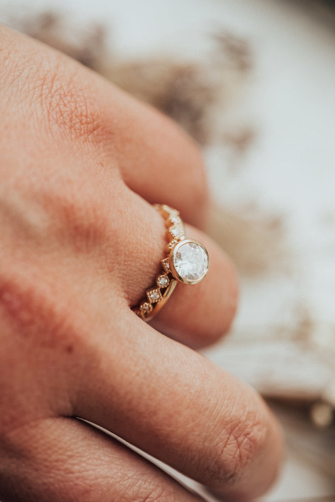 Solid Gold 1.5ct Round Lab-Grown Diamond Bezel Set Solitaire Ring