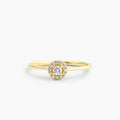 18K Solid Gold Halo Diamond Ring