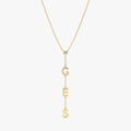 Solid Gold Personalized Single Diamond Lariat Necklace (82D8F4)