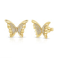 Solid Gold Diamond Butterfly Earring