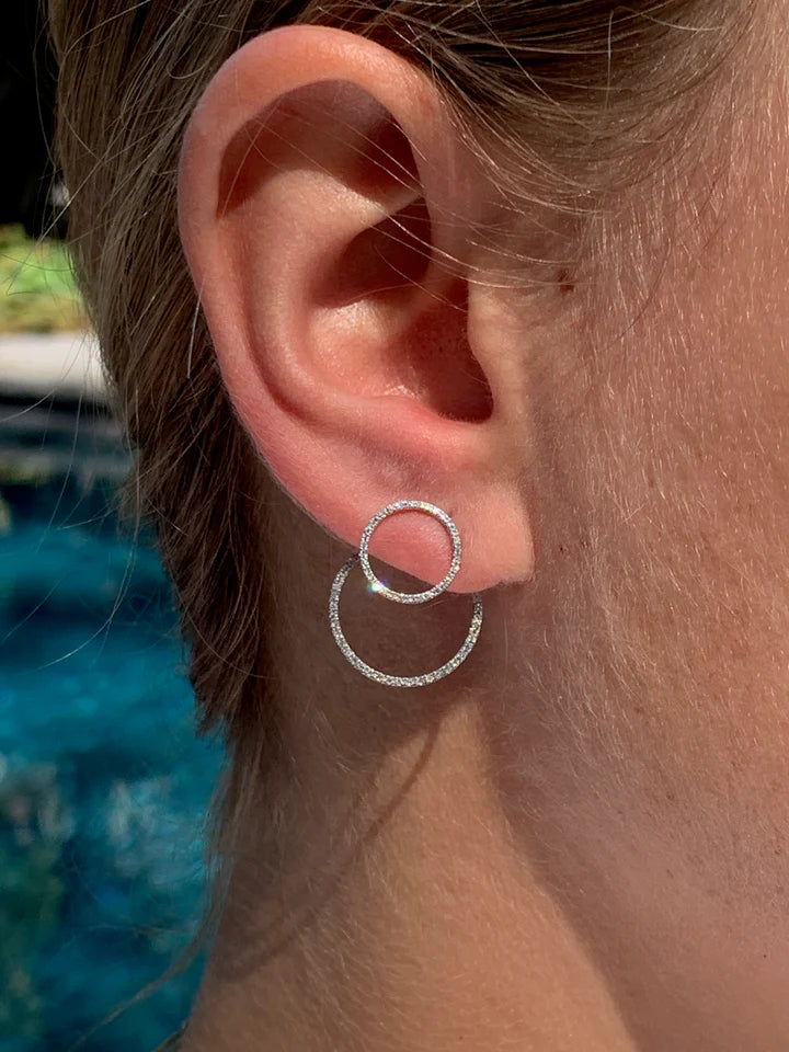 Solid Gold Beth Diamond Jacket Hoops
