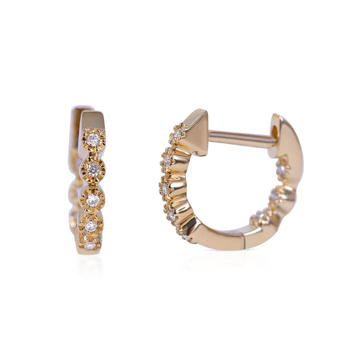 Solid Gold Amy Diamond Huggies