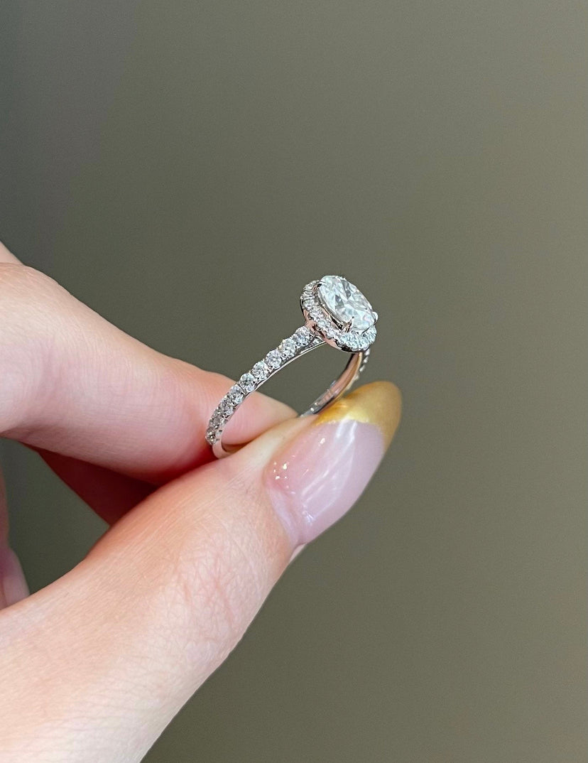 0.8 Carat Oval Cut Moissanite Engagement Ring, photo 3