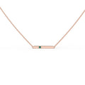 Solid Gold Natural Solitaire Emerald Bar necklace