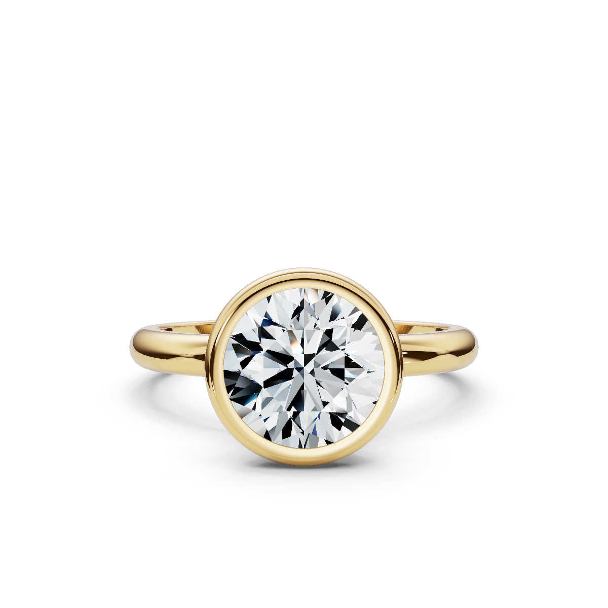 Solid Gold 2 CT Tulip Shape Lab Grown Diamond Engagement Ring