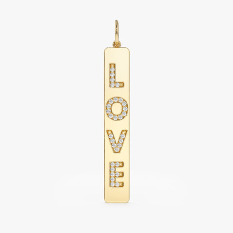 Solid Gold LOVE Diamond Bar Charm (31F62B)