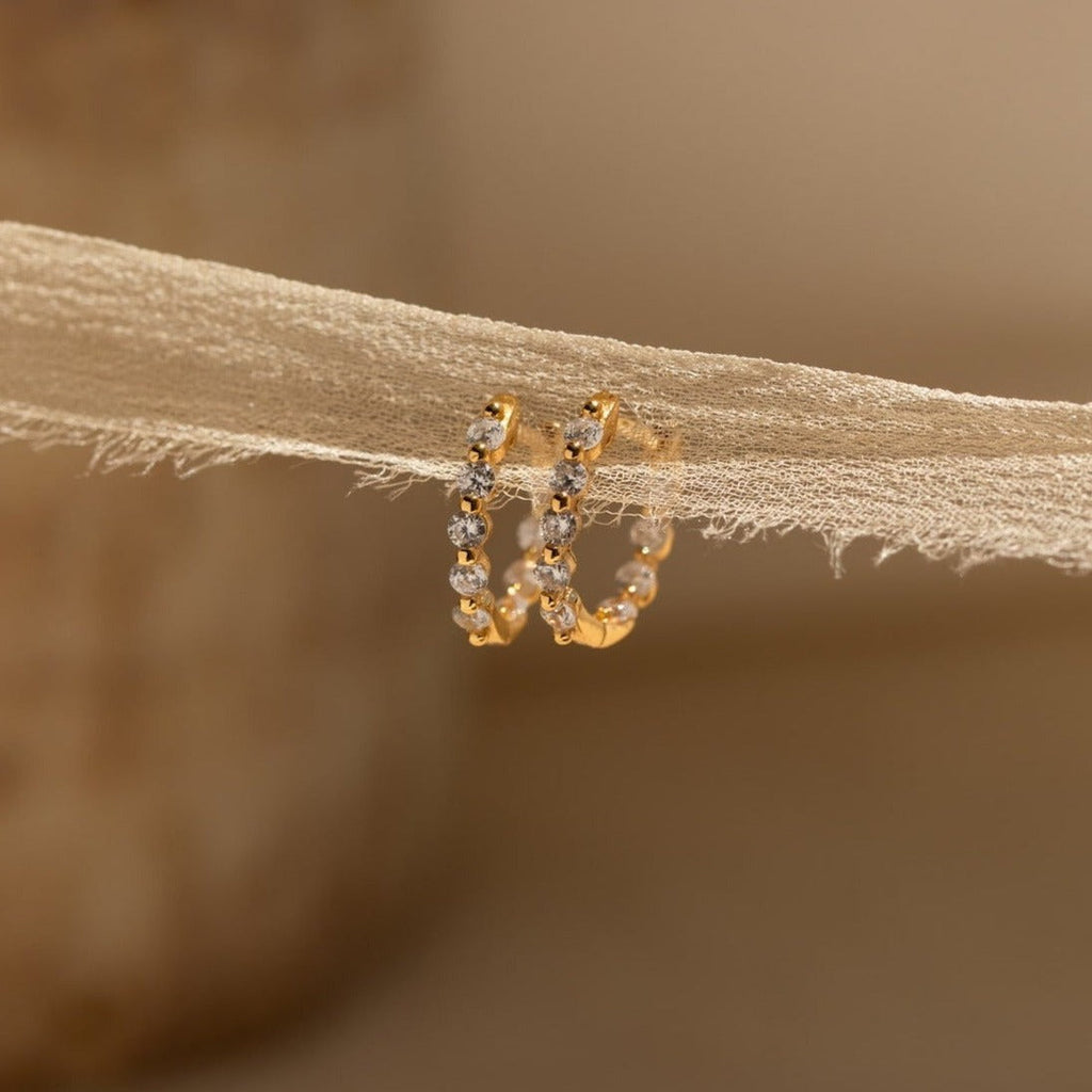 Solid Gold Diamond Huggies Earring