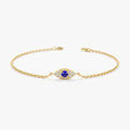 Solid Gold Bold Sapphire Diamond Eye Bracelet