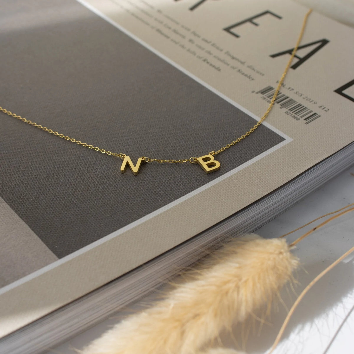 Solid Gold Dianty Initial Necklace