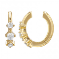 Solid Gold Mini Triple Diamond Ear Cuff