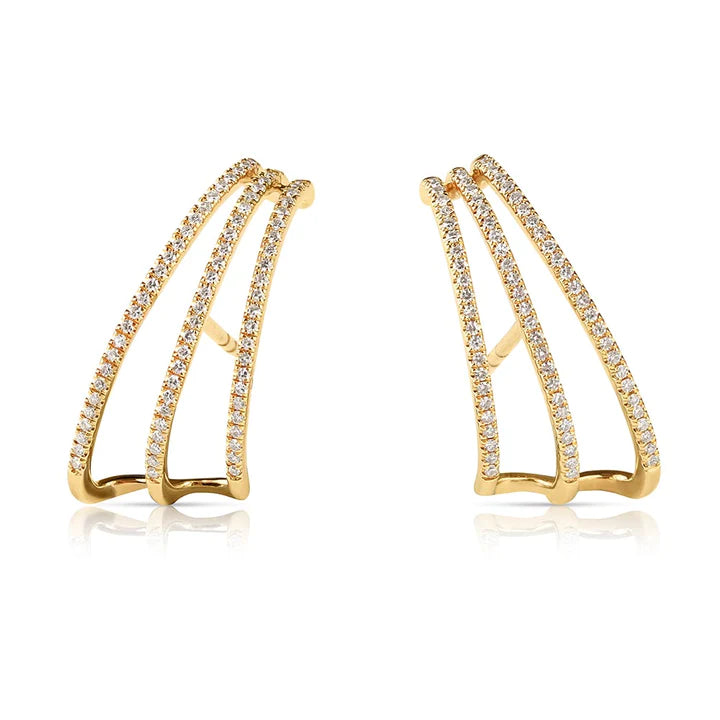 Solid Gold Farrah Diamond Earrings