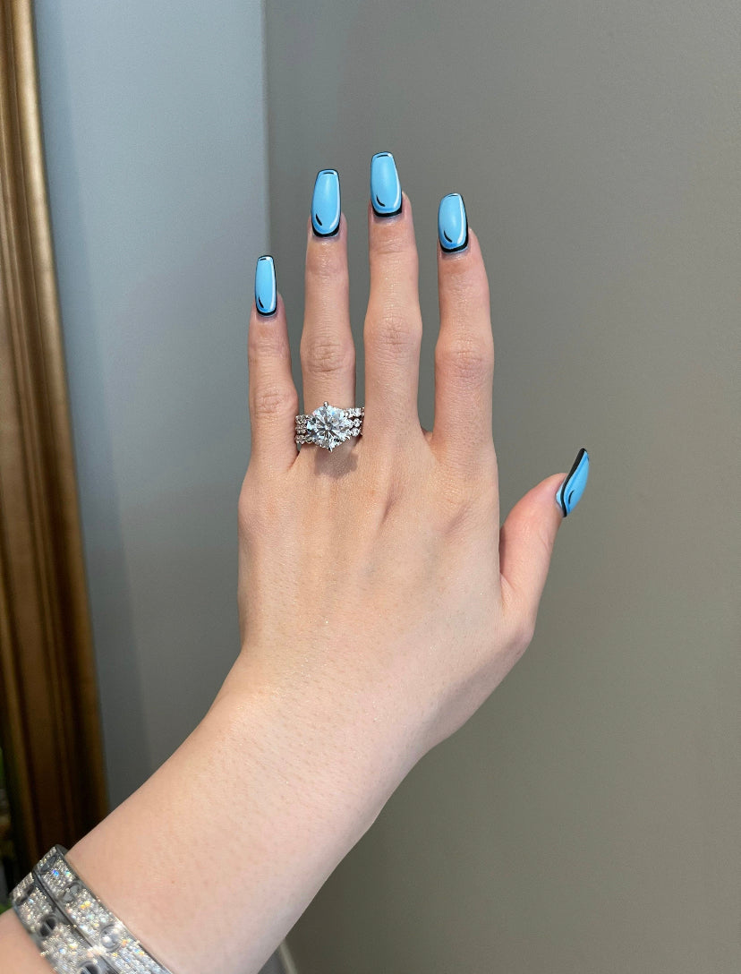 Solid Gold 5 Carat Moissanite Diamond Engagement Ring