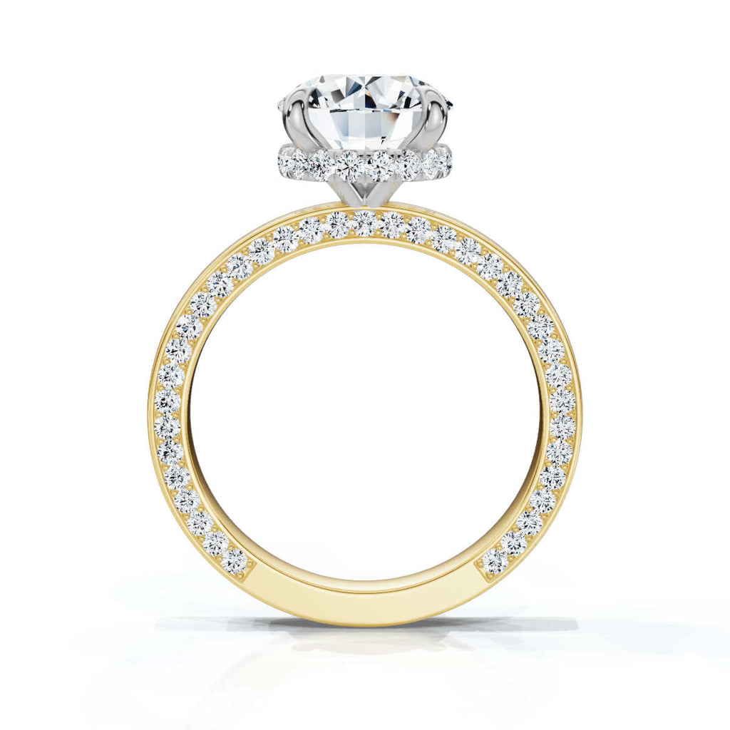 Solid Gold 2 CT Lab Grown Diamond Engagement Ring (E189A1)