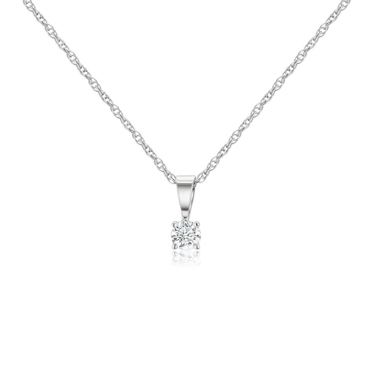 Solid Gold Lab-Created Diamond Bezel Pendant Necklace