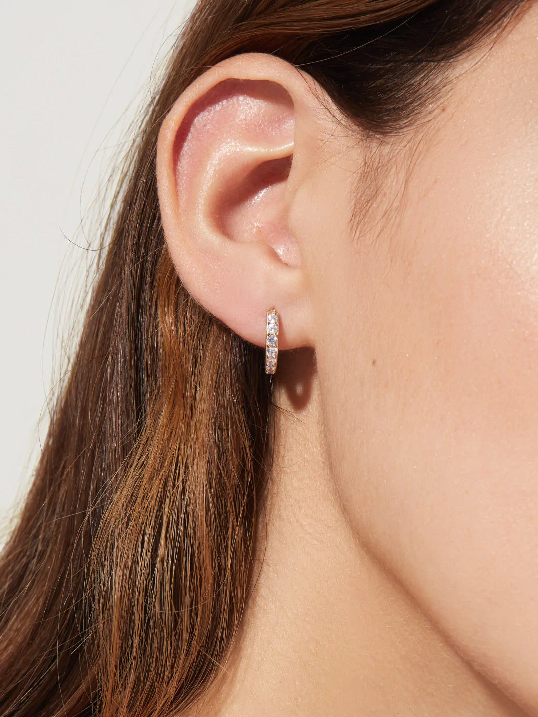Solid Gold & Diamond Hoop Earrings (D1E884)