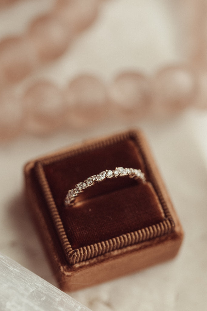 Solid Gold Natural Diamond Stack Ring for women