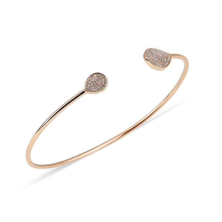 Solid Gold Raindrop Cuff Bracelet